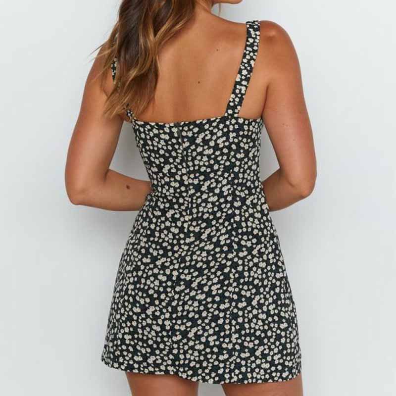 Sexy Suspenders Printed Split Dress - Image 2